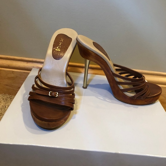 XTC Cognac Strappy Stiletto Heel - Picture 2 of 3